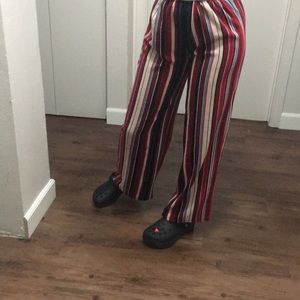 polyesters spandex wide leg pants